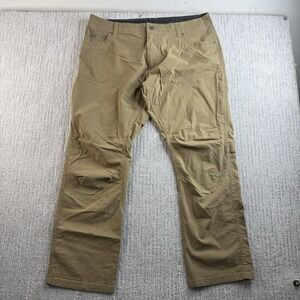 Kuhl Slax Pants Mens 38x30 Khaki Lightweight Stretch Straight Technical Hiking